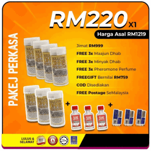 PAKEJ SUPER SALES ( 4 BOTOL + PERCUMA 3 MAAJUN & 3 MINYAK DHAB + 3 PERFUME)