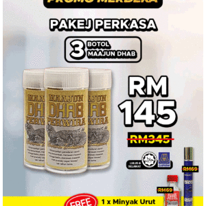 PROMO MERDEKA PAKEJ PERKASA (3 BOTOL PERCUMA 1 MINYAK DHAB + 1 PERFUME)